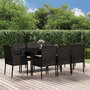 Voir la diapositive 1 : VIDAXL Ensemble a manger jardin 9pcs et coussins noir resine tressee