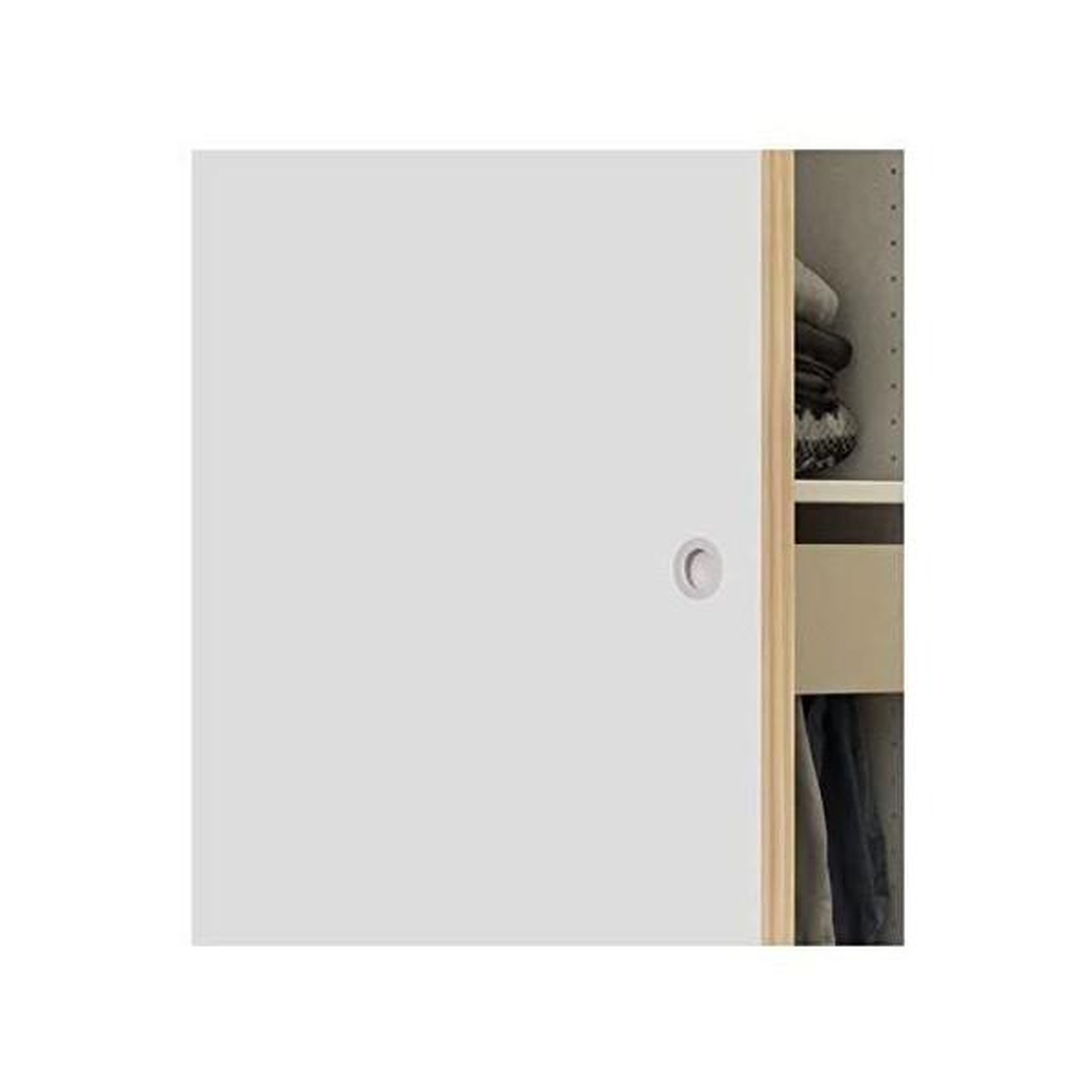 Voir la diapositive 3 : OPTIMUM Optimum kit porte coulissante décor blanc - rail 2 amortisseurs + cache rail blanc - 204 x 73 cm