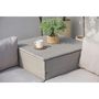 Voir la diapositive 6 : CONCEPT USINE Salon de jardin en résine tressée 4 places avec coffre gris clair SILANG