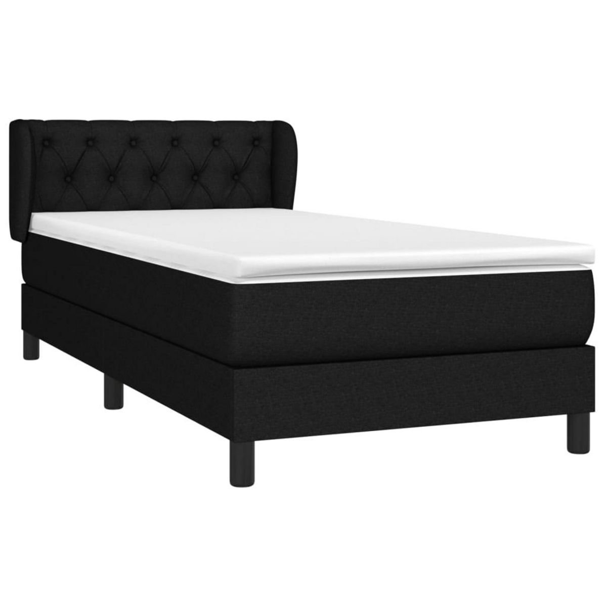 VIDAXL Sommier a lattes de lit et matelas Noir 80x200 cm Tissu