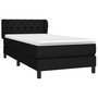 Voir la diapositive 3 : VIDAXL Sommier a lattes de lit et matelas Noir 80x200 cm Tissu