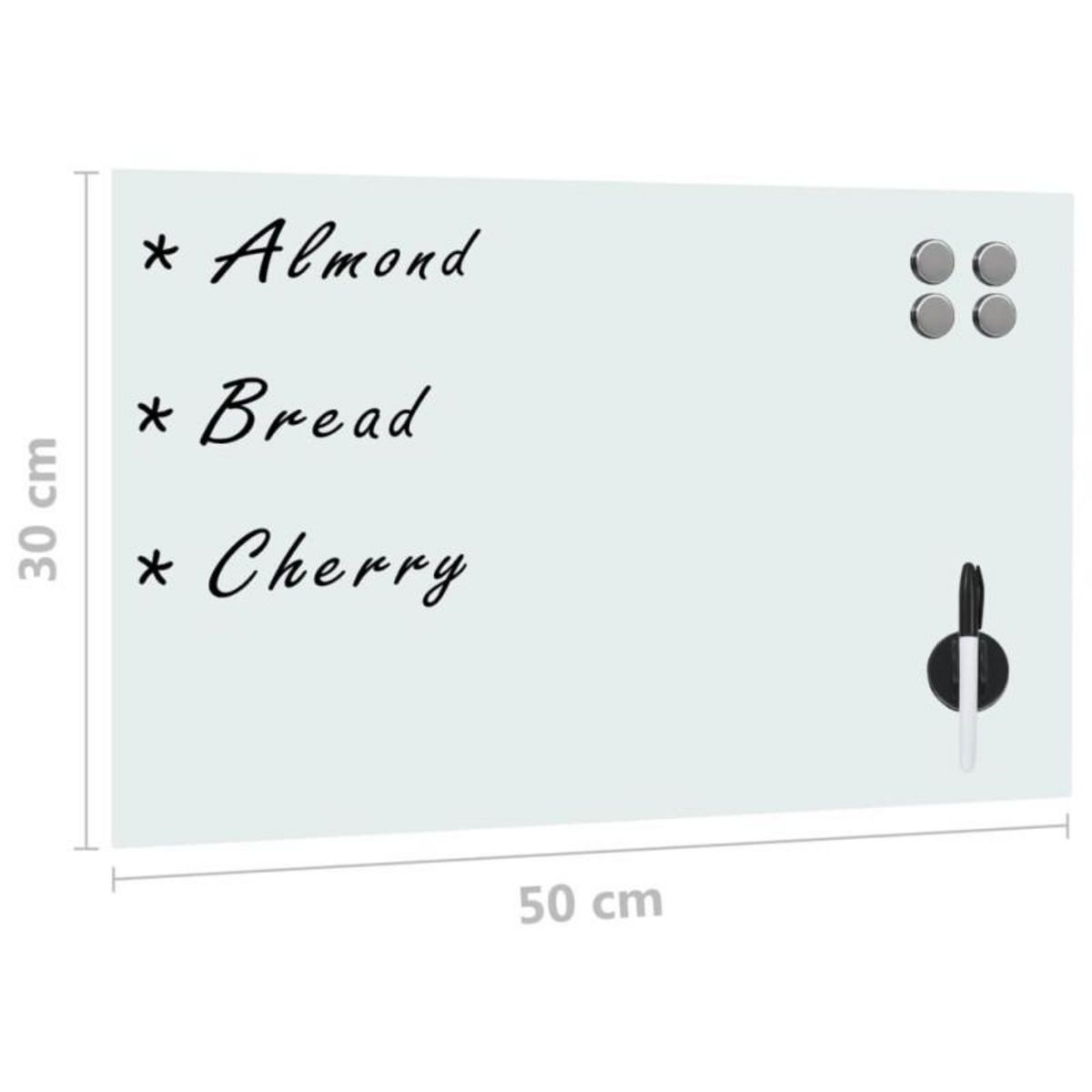 VIDAXL Tableau noir magnétique mural Verre 50x30 cm