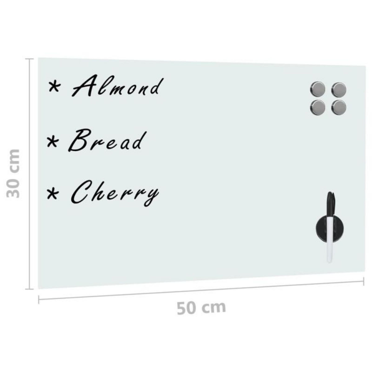 VIDAXL Tableau noir magnétique mural Verre 50x30 cm