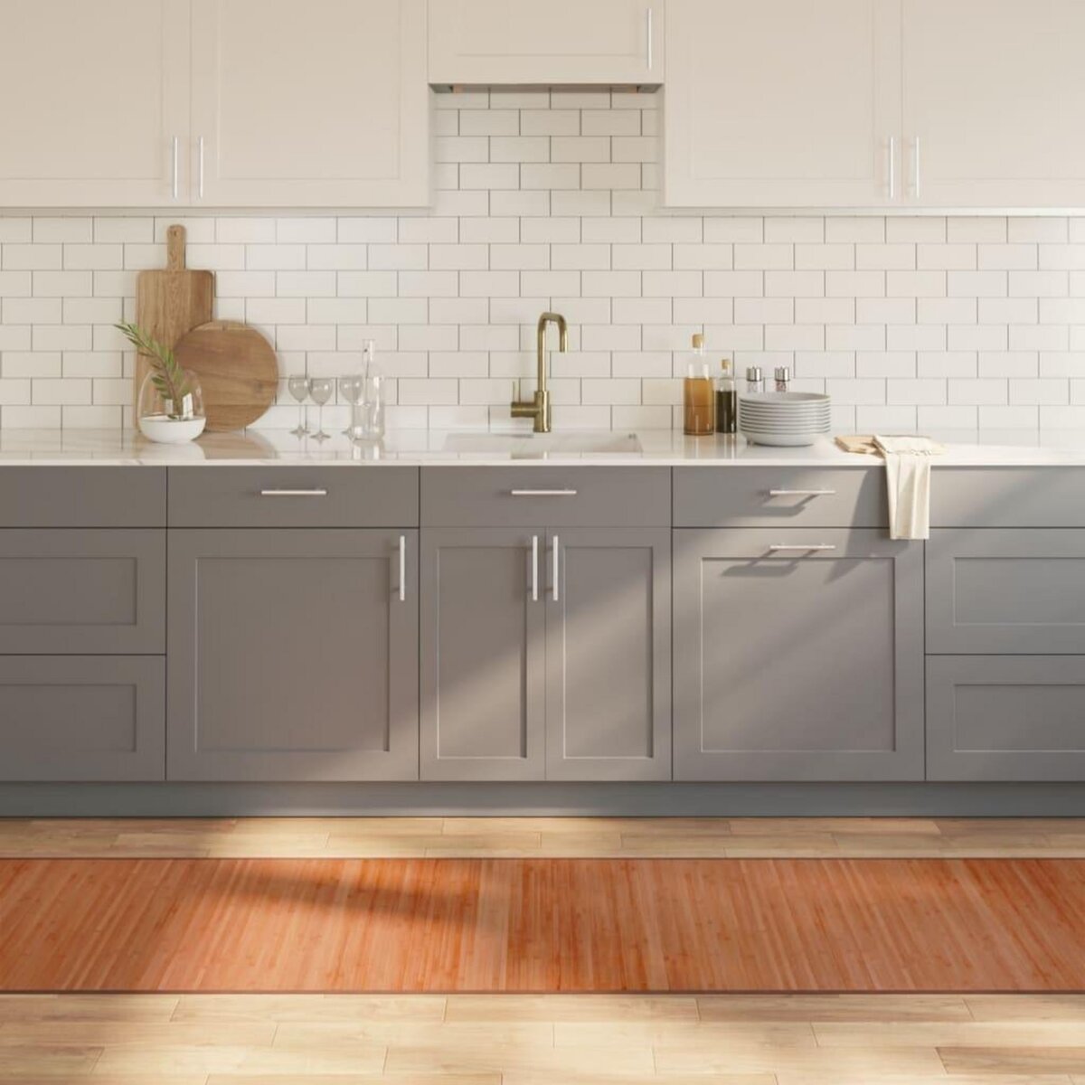 VIDAXL Tapis rectangulaire marron 70x400 cm bambou