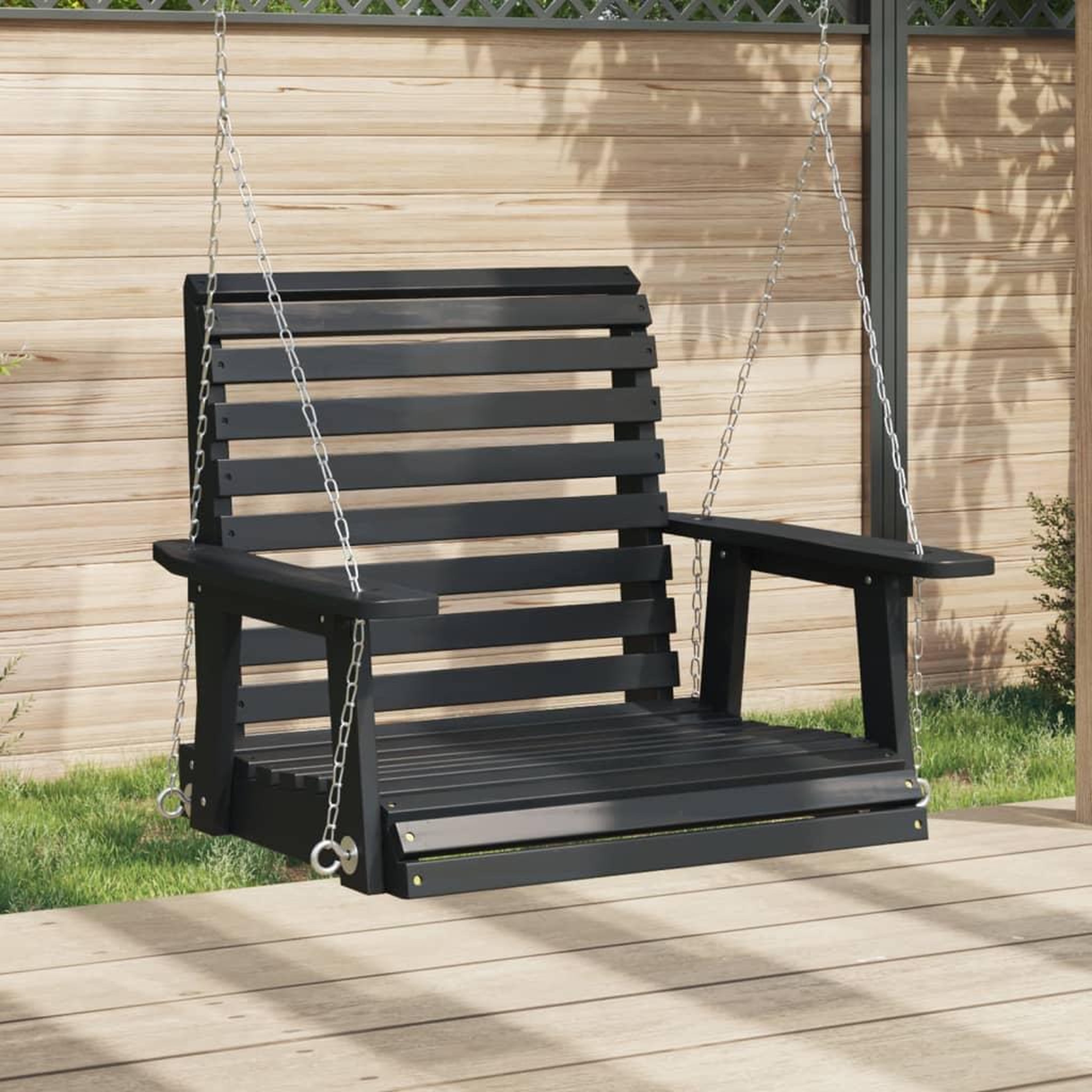 VIDAXL Chaise balançoire de jardin chaînes en metal bois massif sapin