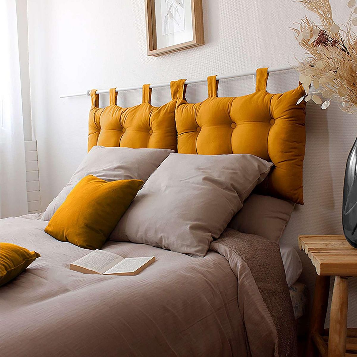 TOILINUX Tête de lit coussin Panama à suspendre