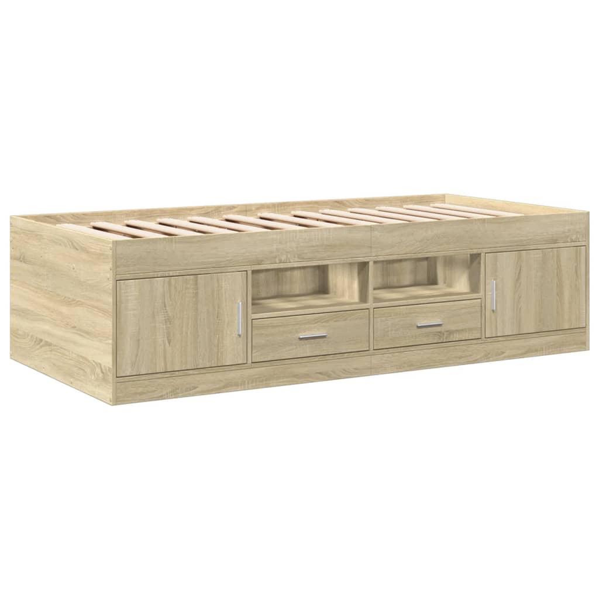 Voir la diapositive 3 : VIDAXL Lit de jour avec tiroirs sans matelas chene sonoma 75x190 cm