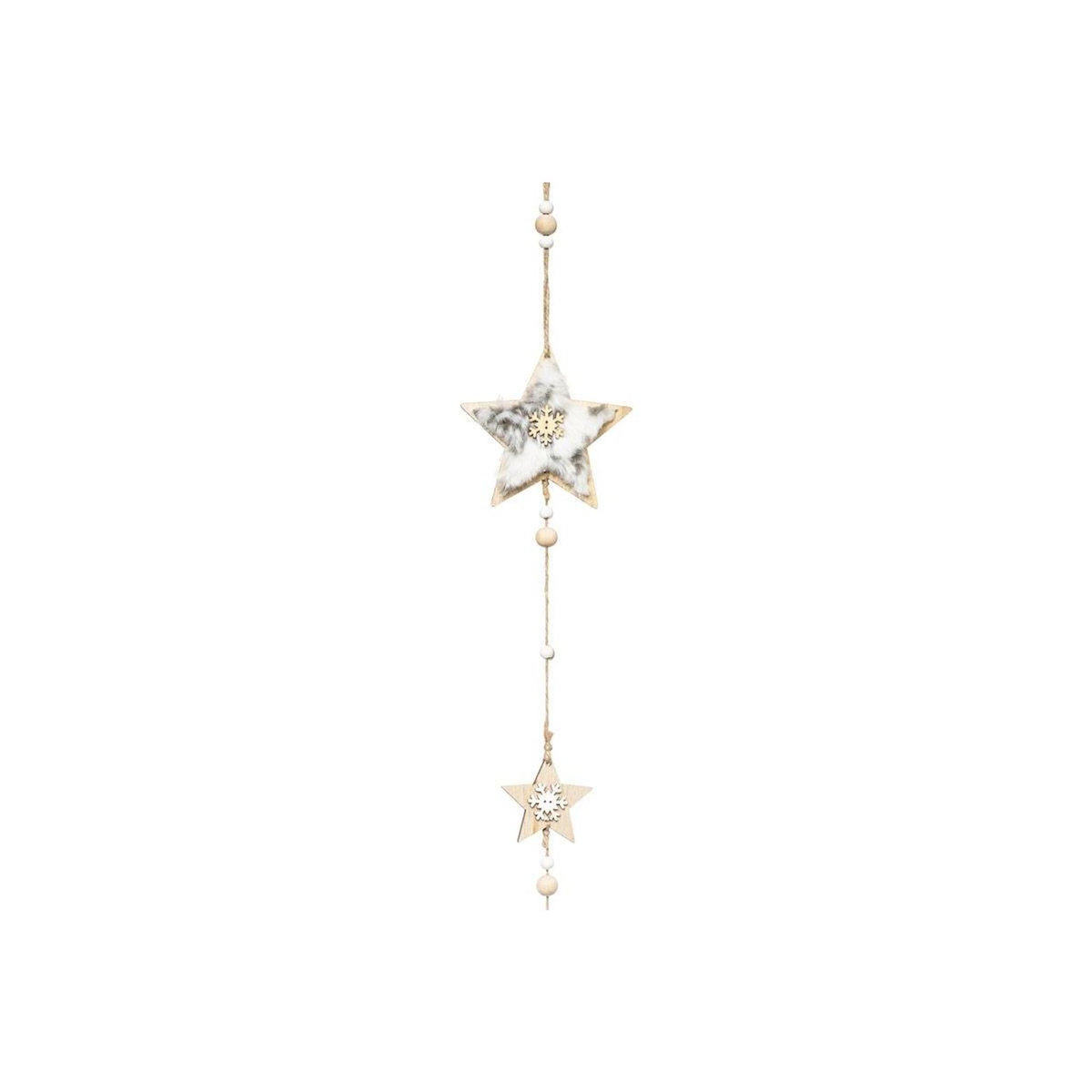 FEERIC LIGHT & CHRISTMAS Guirlande de Noël Étoiles  Bois  150cm Naturel