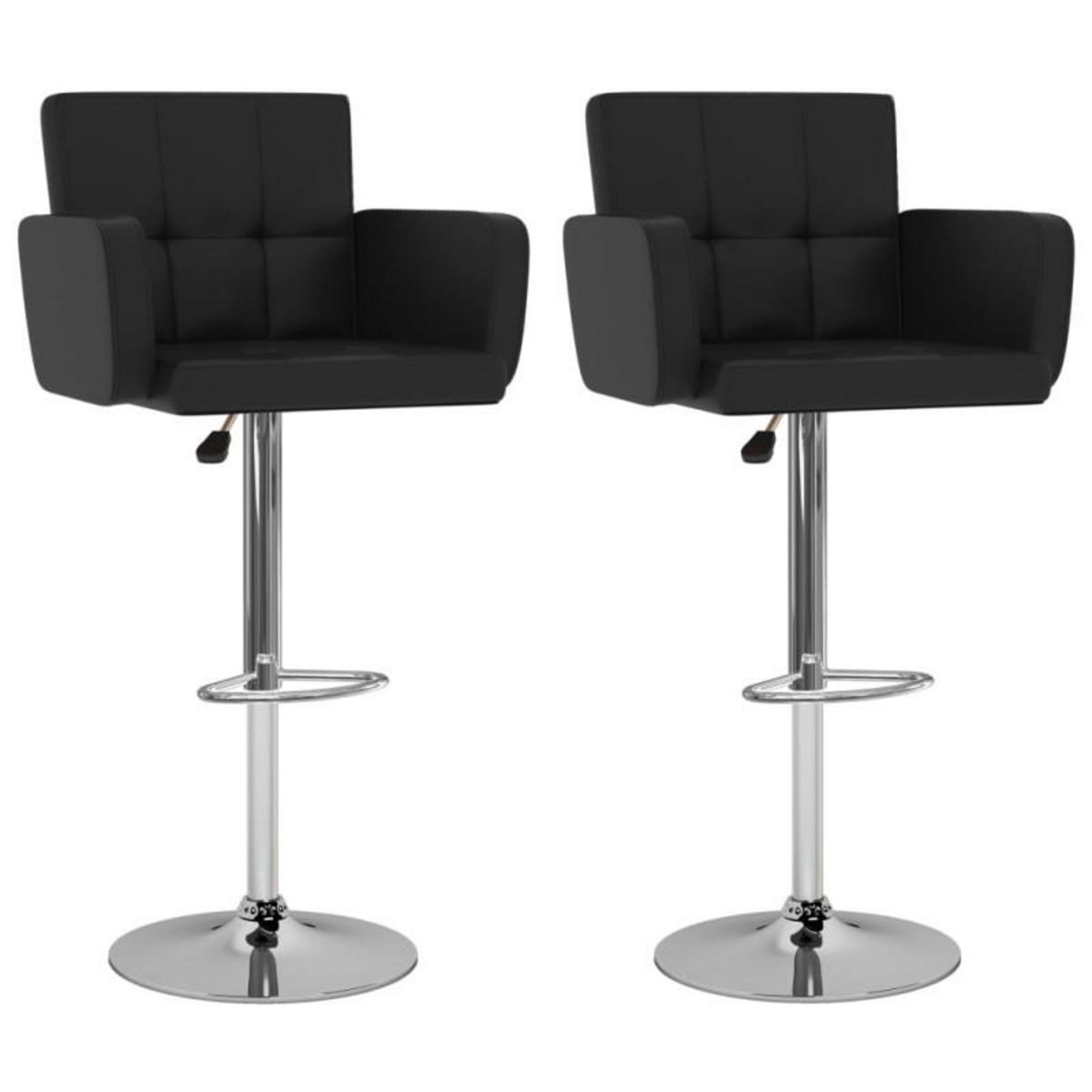 VIDAXL Tabourets de bar lot de 2 noir similicuir