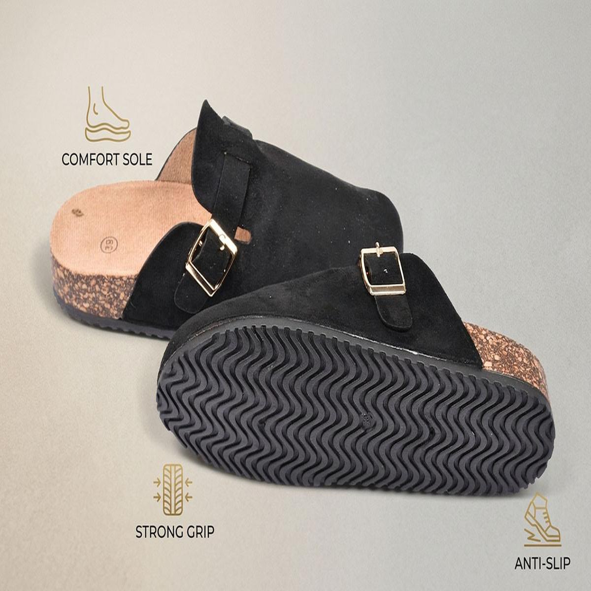 Voir la diapositive 5 : OZABI Ozabi sabots femme confort boucle ajustable semelle liège