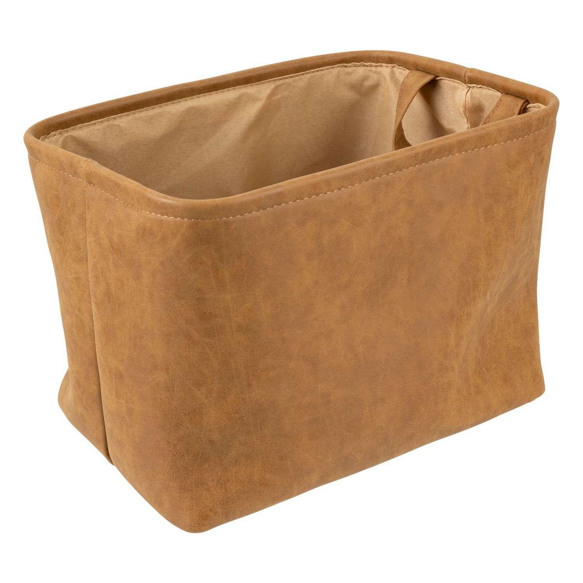 ATMOSPHERA Ensemble de 3 paniers en simili cuir - Marron