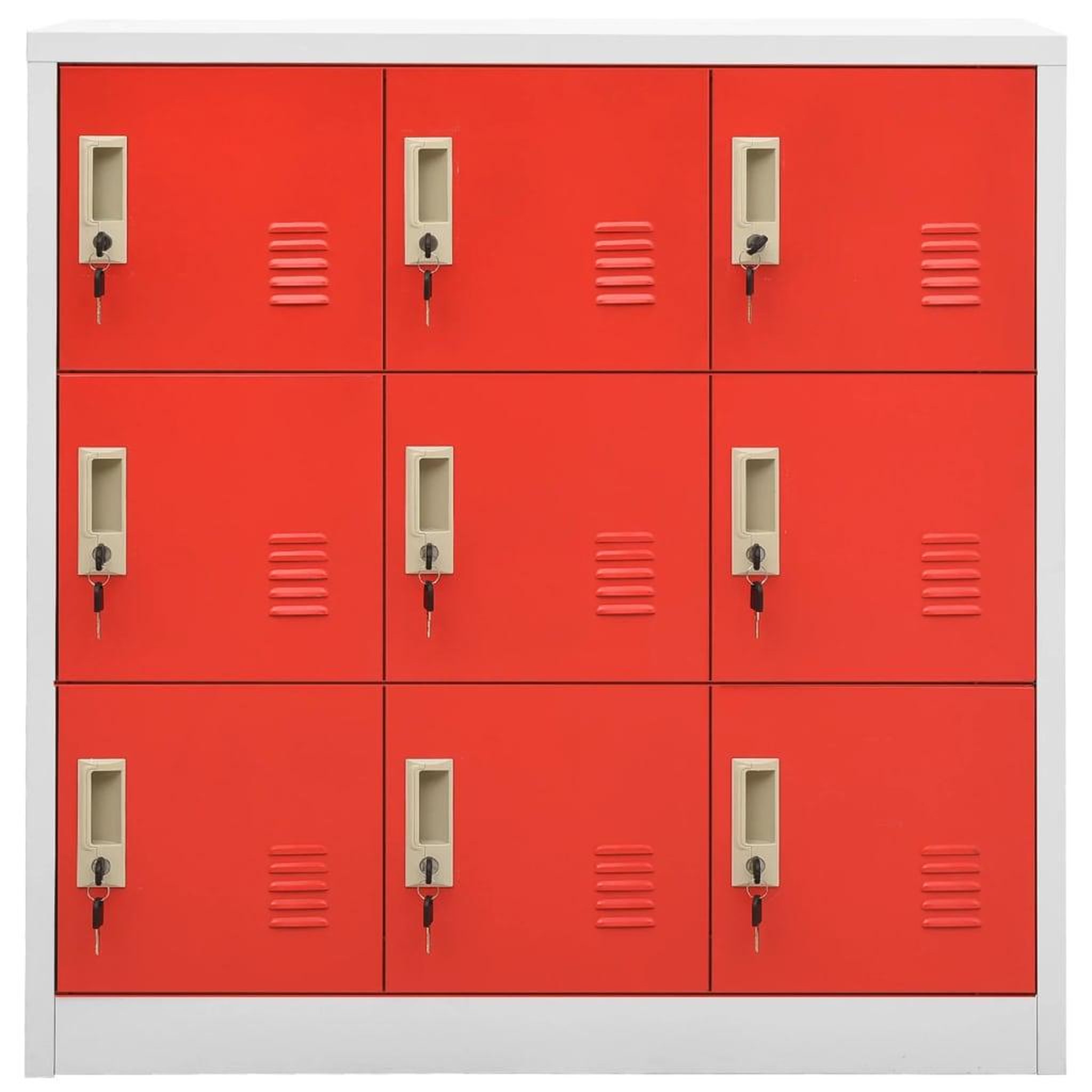 Voir la diapositive 3 : VIDAXL Armoires a casiers 2 pcs Gris clair et rouge 90x45x92,5cm Acier