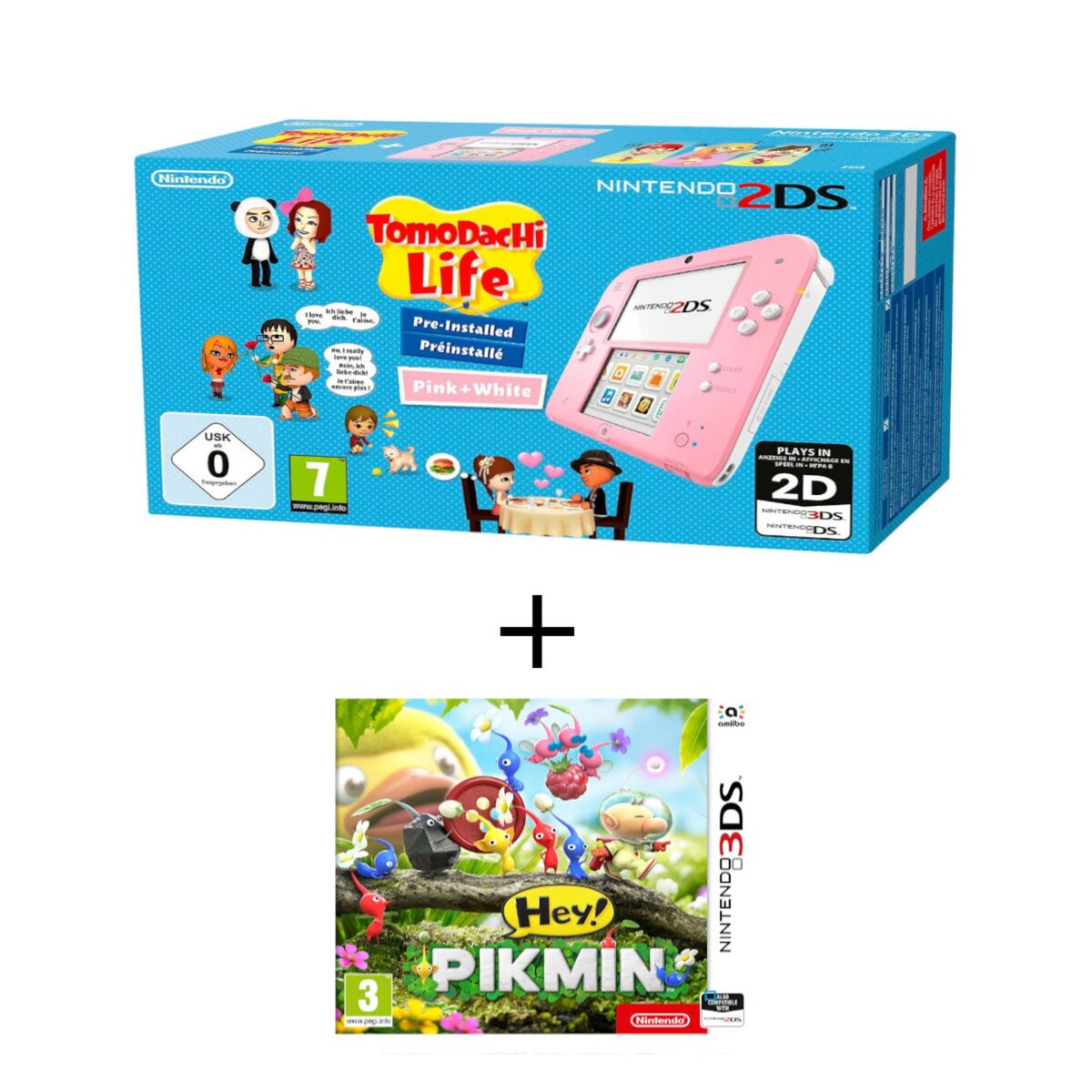 Console 2DS Tomodachi Life + Hey Pikmin 3DS