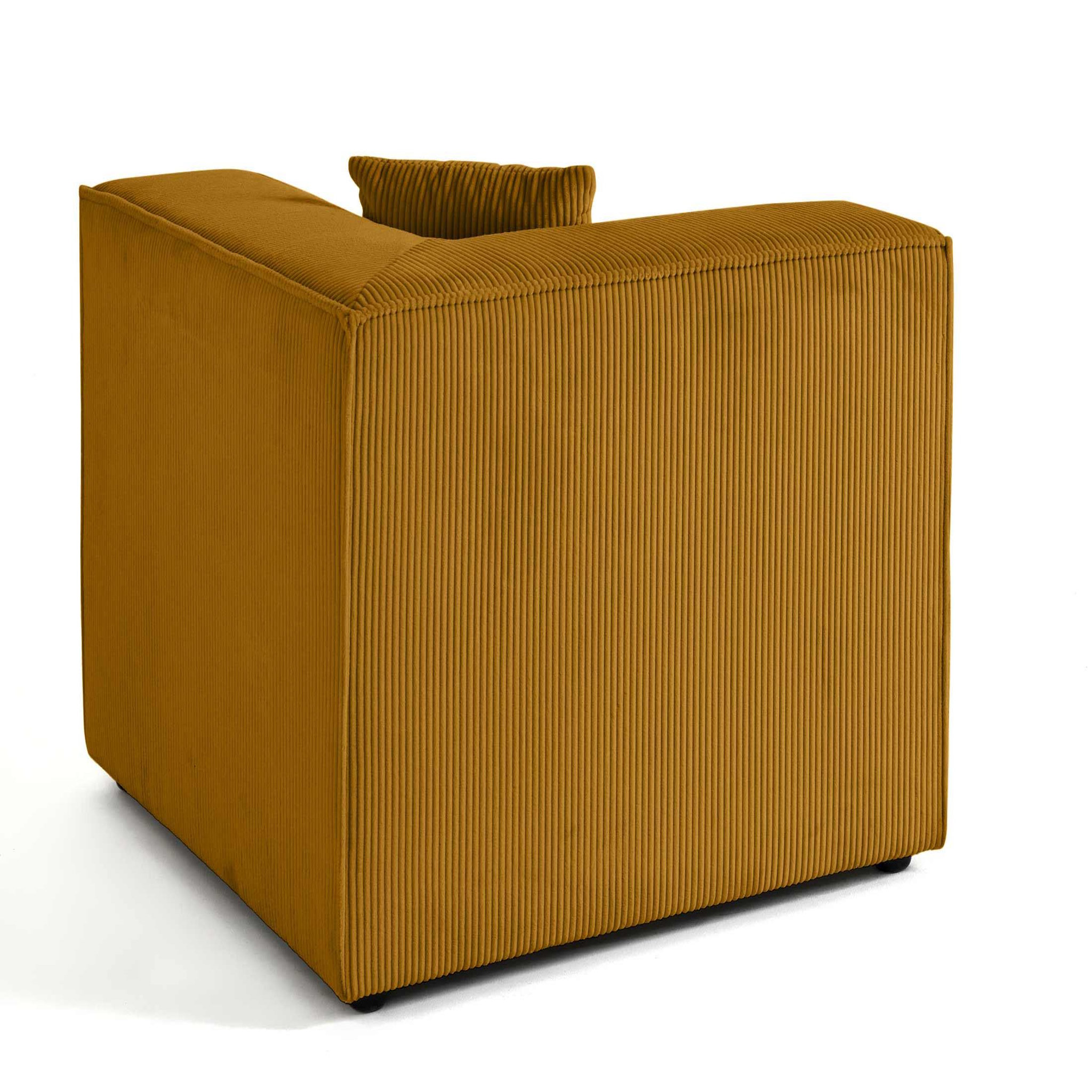 Voir la diapositive 4 : BEST MOBILIER Arty - module d'assise d'angle réversible - en velours côtelé