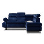 Voir la diapositive 1 : LISA DESIGN Nairobi - canapé d'angle convertible - en velours - 5 places - avec têtières - droit