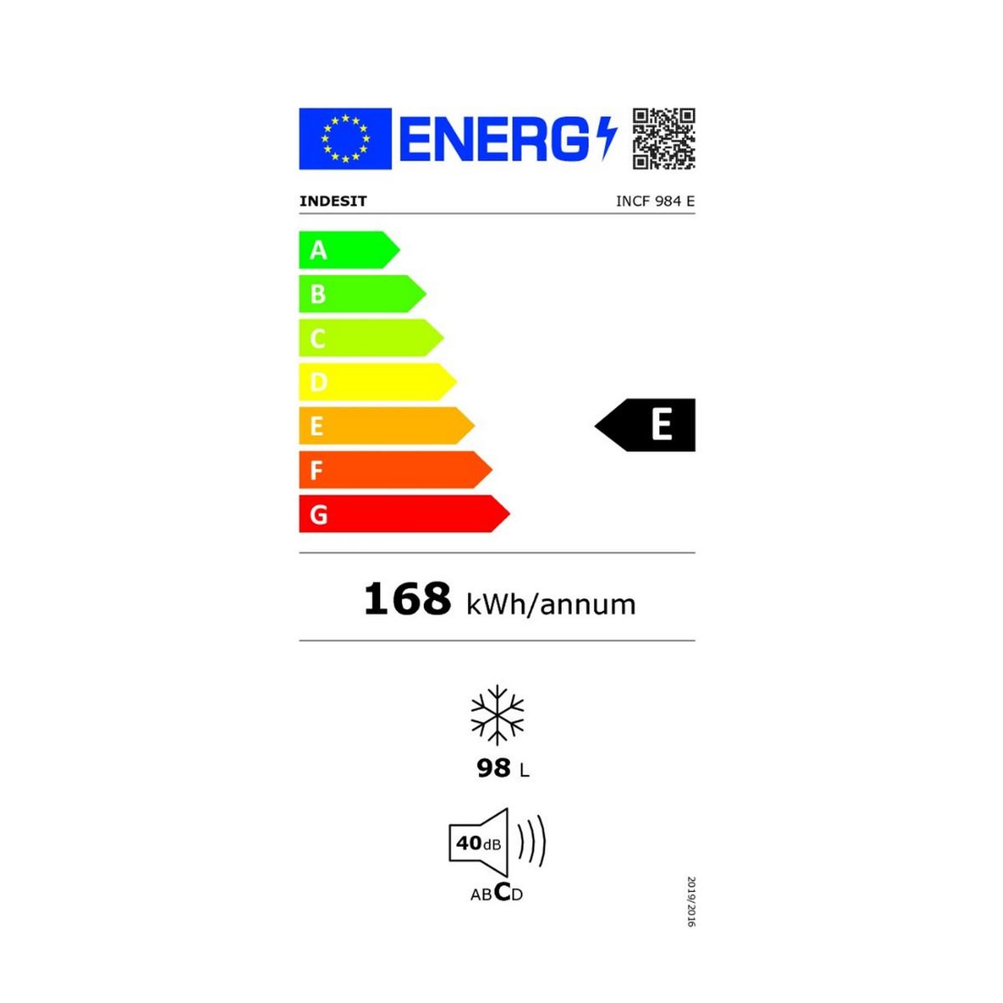 Voir la diapositive 2 : Indesit Congélateur coffre 54.5cm 98l - incf984e