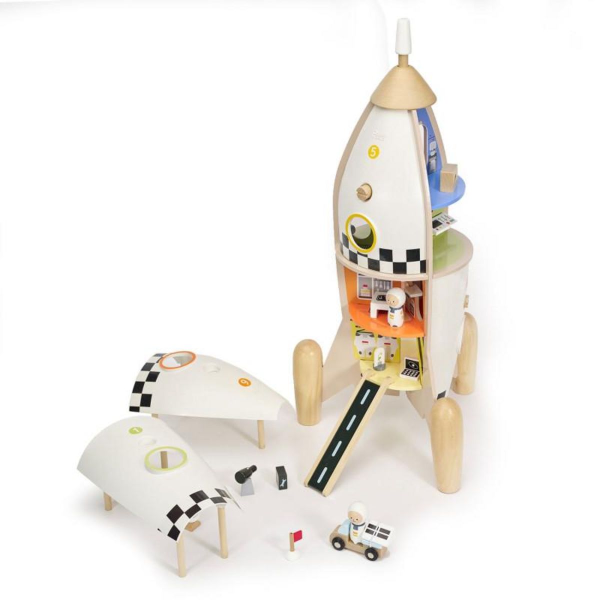 CLASSIC WORLD Classic World Wooden Construction Rocket, 51 pcs.