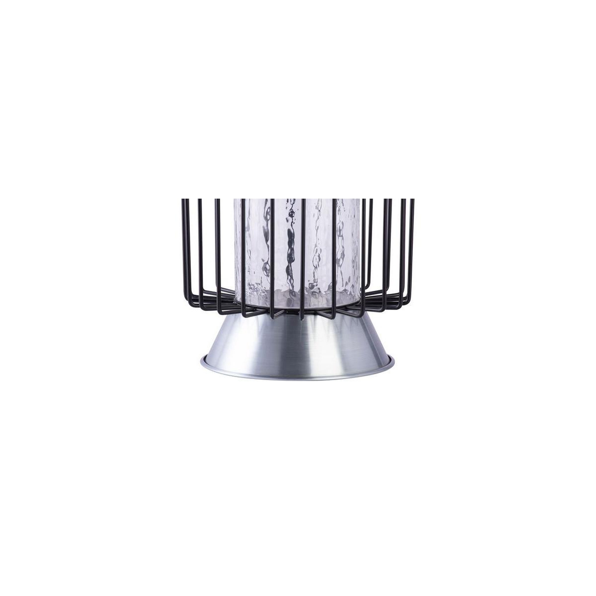 Voir la diapositive 3 : Paris Prix Bougeoir rond déco  malibu  31cm noir & argent