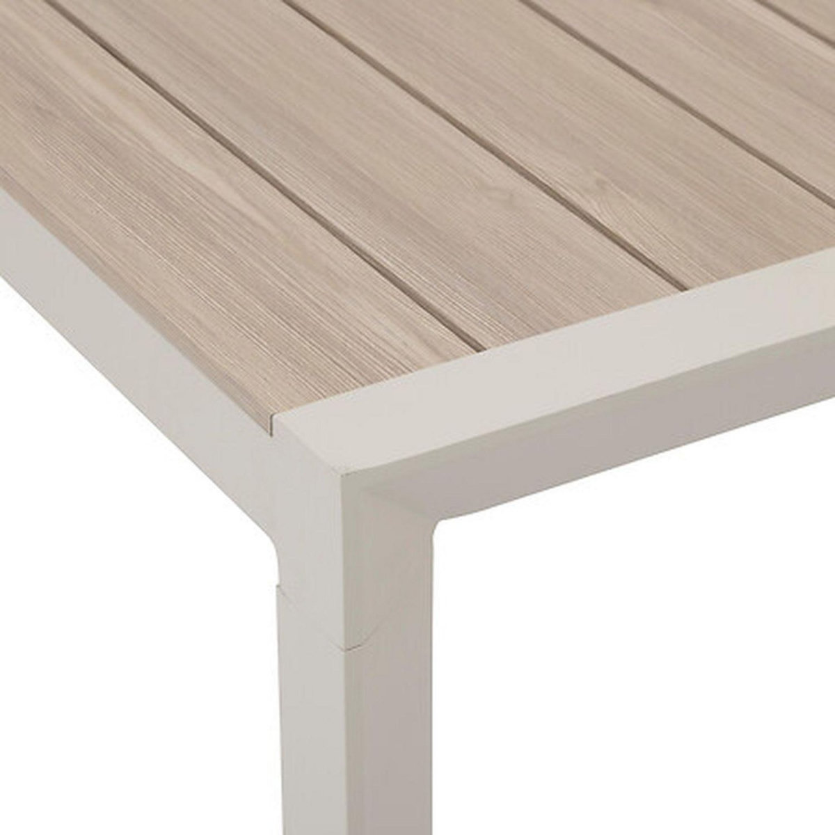 HESPERIDE Table de jardin fixe en aluminium effet bois 4 places EVASION