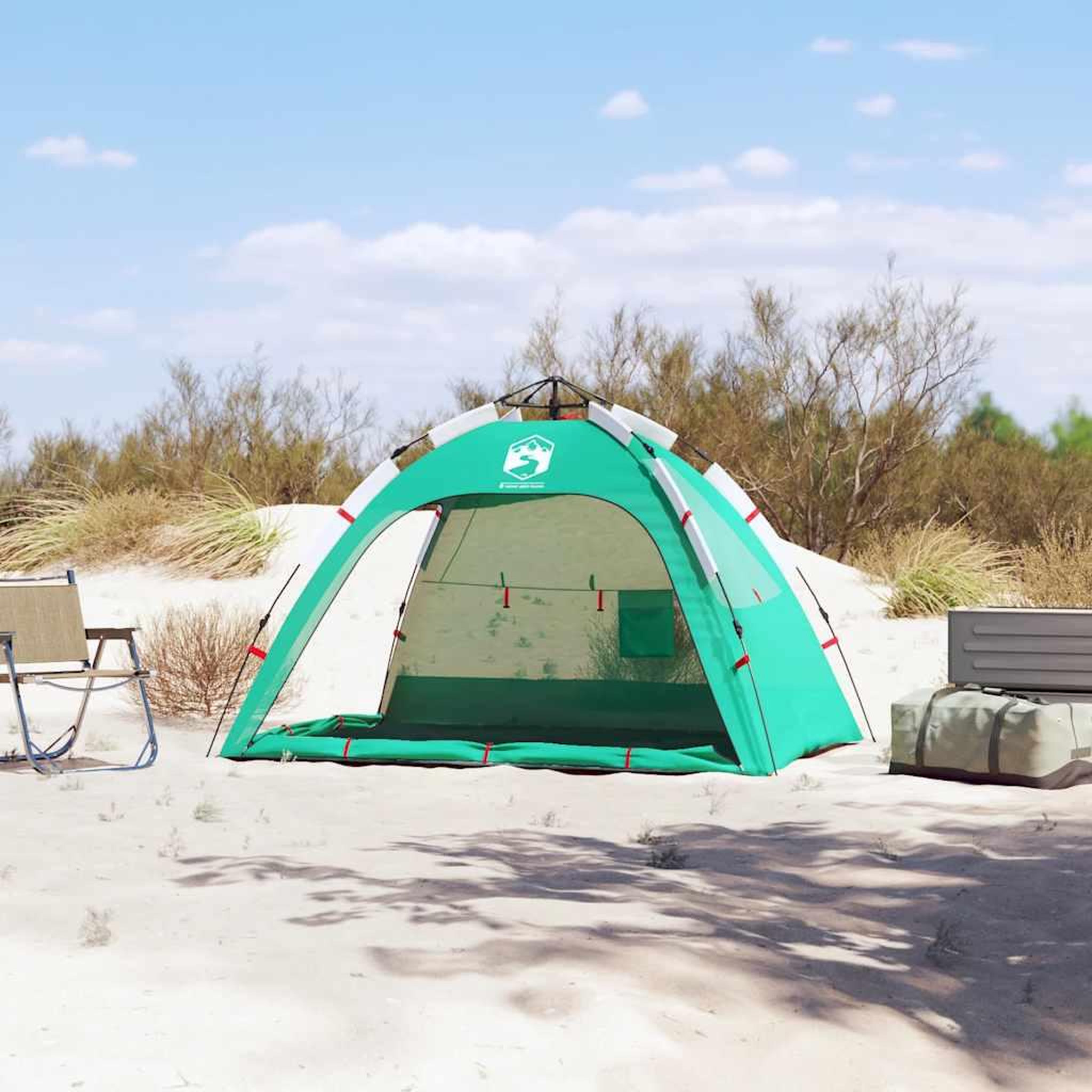 Voir la diapositive 3 : VIDAXL Tente de plage 2 personnes liberation rapide impermeable