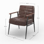 Voir la diapositive 4 : MAISON PAVANE Fauteuil en cuir de buffle marron et métal noir-Hugues