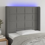 VIDAXL Tete de lit a LED Gris fonce 103x16x118/128 cm Tissu