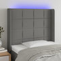 Voir la diapositive 1 : VIDAXL Tete de lit a LED Gris fonce 103x16x118/128 cm Tissu