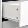 HOMCOM Chevet table de nuit design scandinave 2 tiroirs piètement bois pin panneaux particules blanc