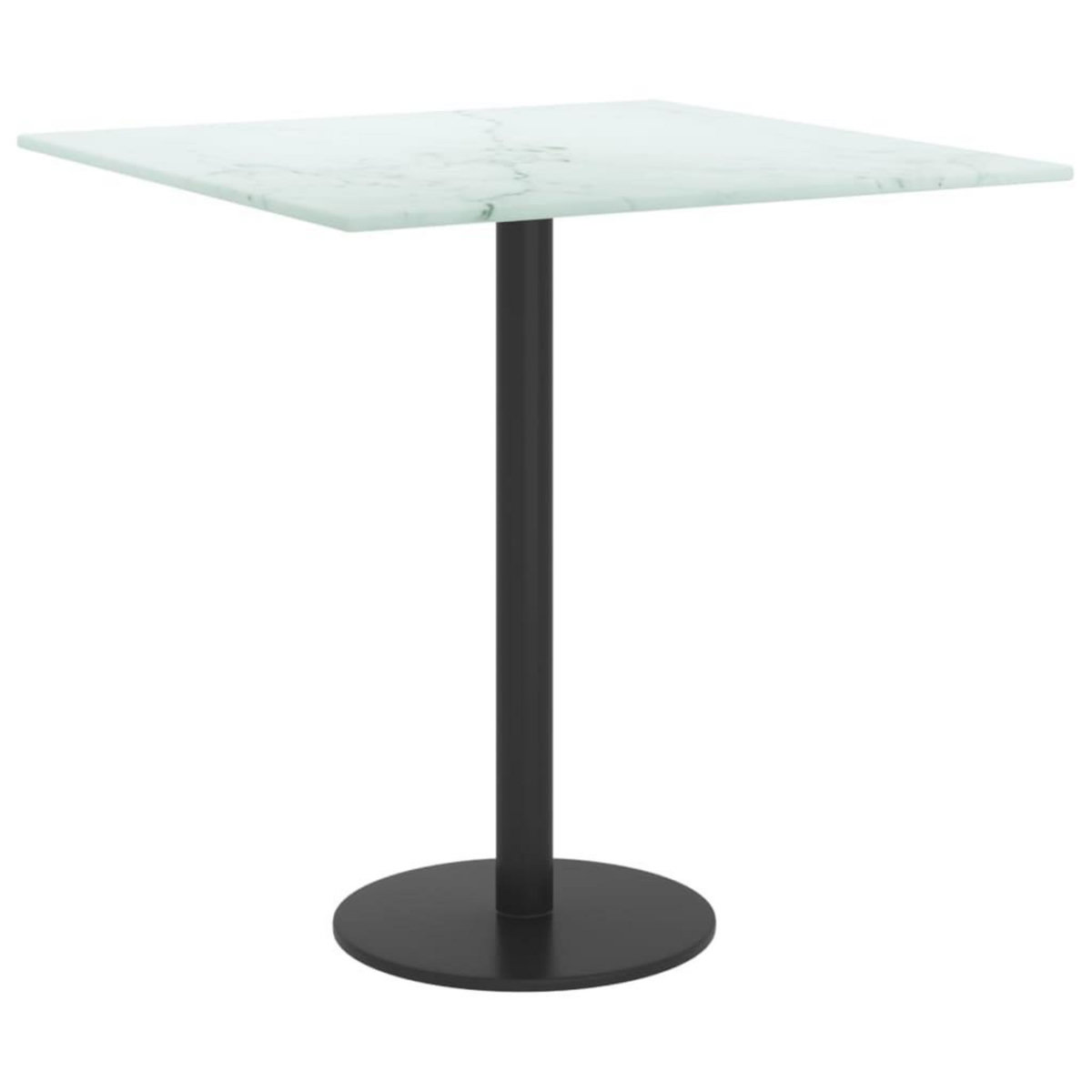 VIDAXL Dessus de table blanc 40x40 cm 6 mm verre trempe design marbre