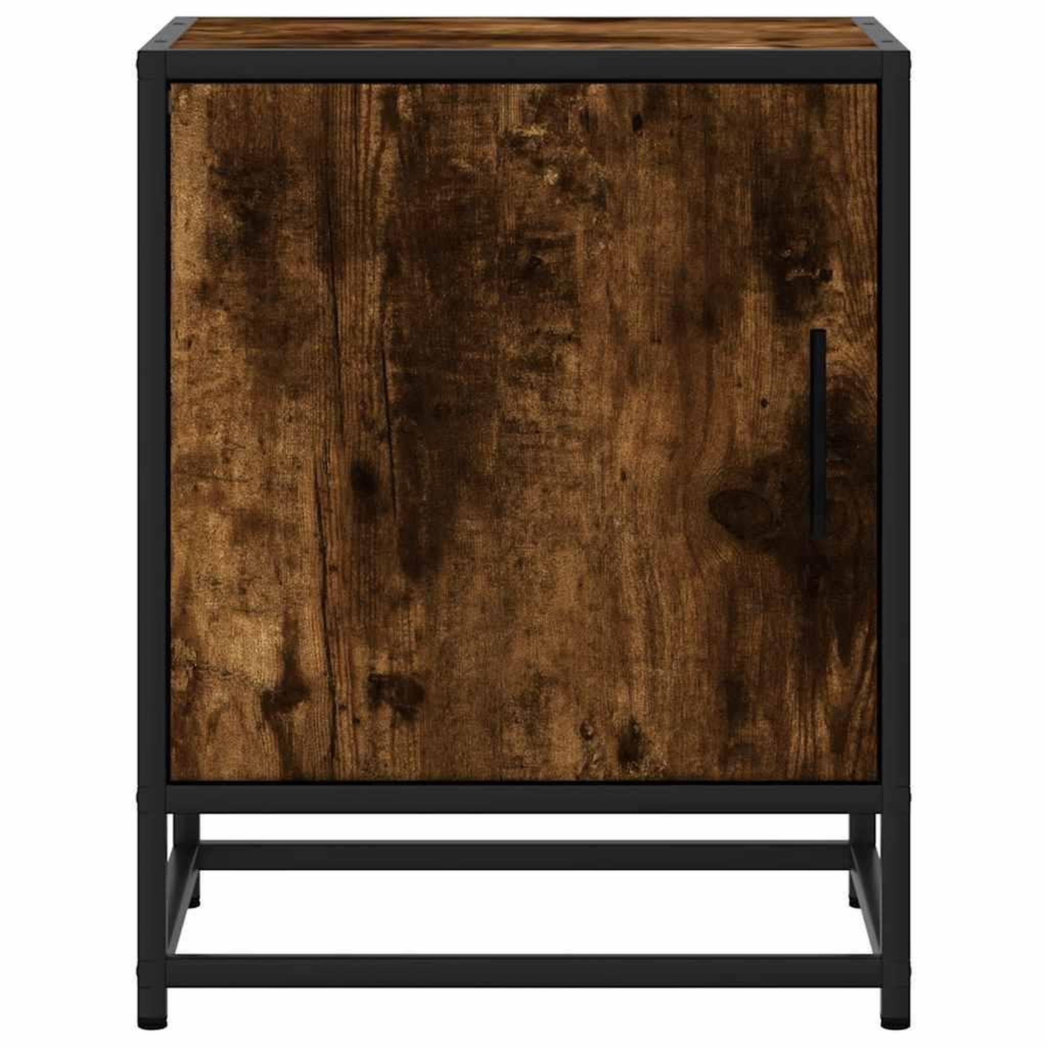 Voir la diapositive 5 : VIDAXL Table de chevet chene fume 40x31x50 cm bois d'ingenierie metal