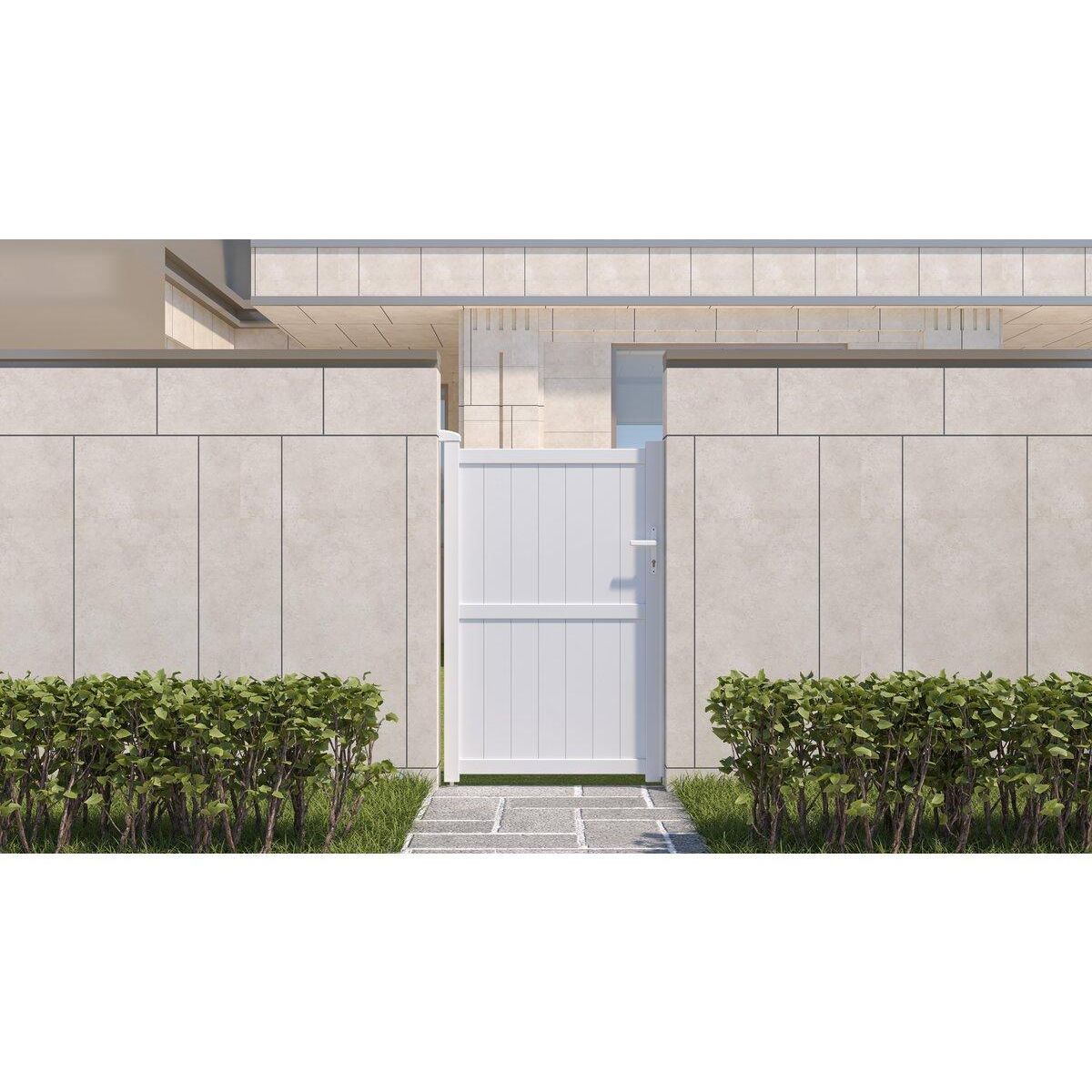 Habitat et Jardin Portillon aluminium  Lola  - 101.2 x 155.9 cm - Blanc