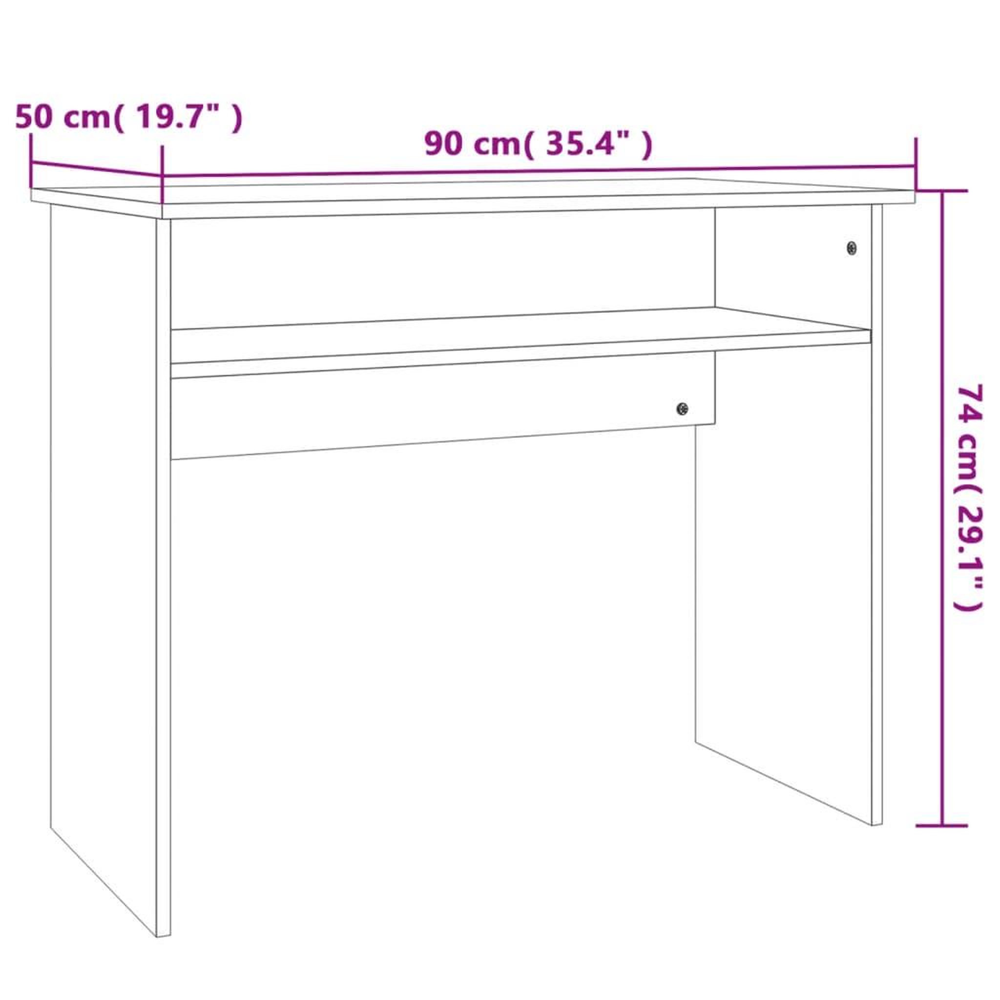 Voir la diapositive 6 : VIDAXL Bureau Gris beton 90x50x74 cm Bois d'ingenierie