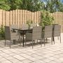 Voir la diapositive 1 : VIDAXL Ensemble a manger de jardin 9pcs et coussins noir et gris