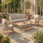 Voir la diapositive 2 : HESPERIDE Salon de jardin en alu effet bois Oryna Beige/Honey - 5 places - Hespéride
