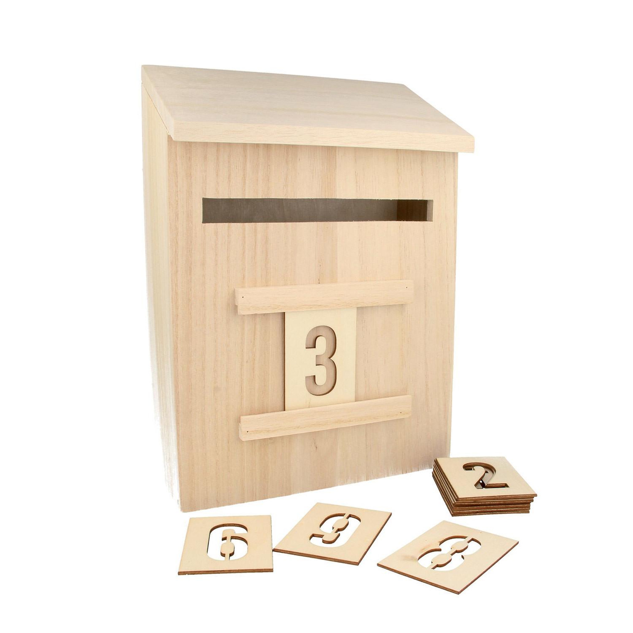 Voir la diapositive 1 : Artemio Calendrier de l'avent boîte aux lettres en bois 28 cm