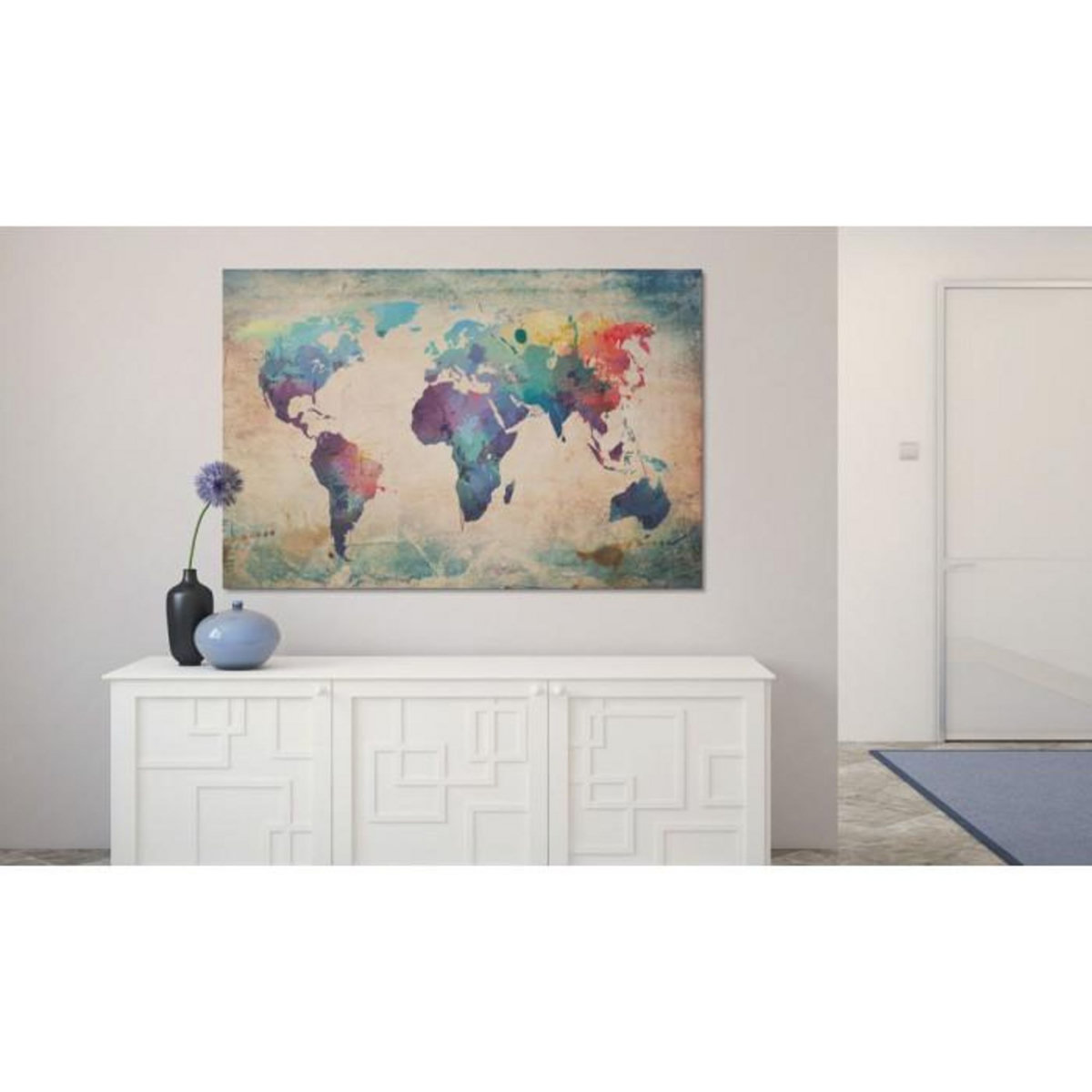 Paris Prix Tableau Imprimé  Carte en Couleurs de l'arc en Ciel