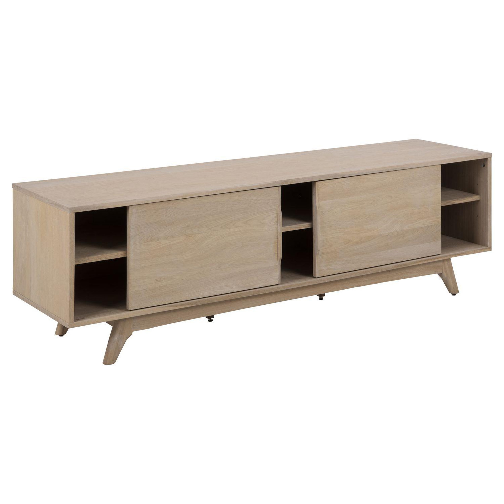 Voir la diapositive 3 : TOILINUX Meuble tv en mdf avec 2 portes coulissantes - beige