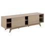 Voir la diapositive 3 : TOILINUX Meuble TV en MDF avec 2 portes coulissantes - Beige