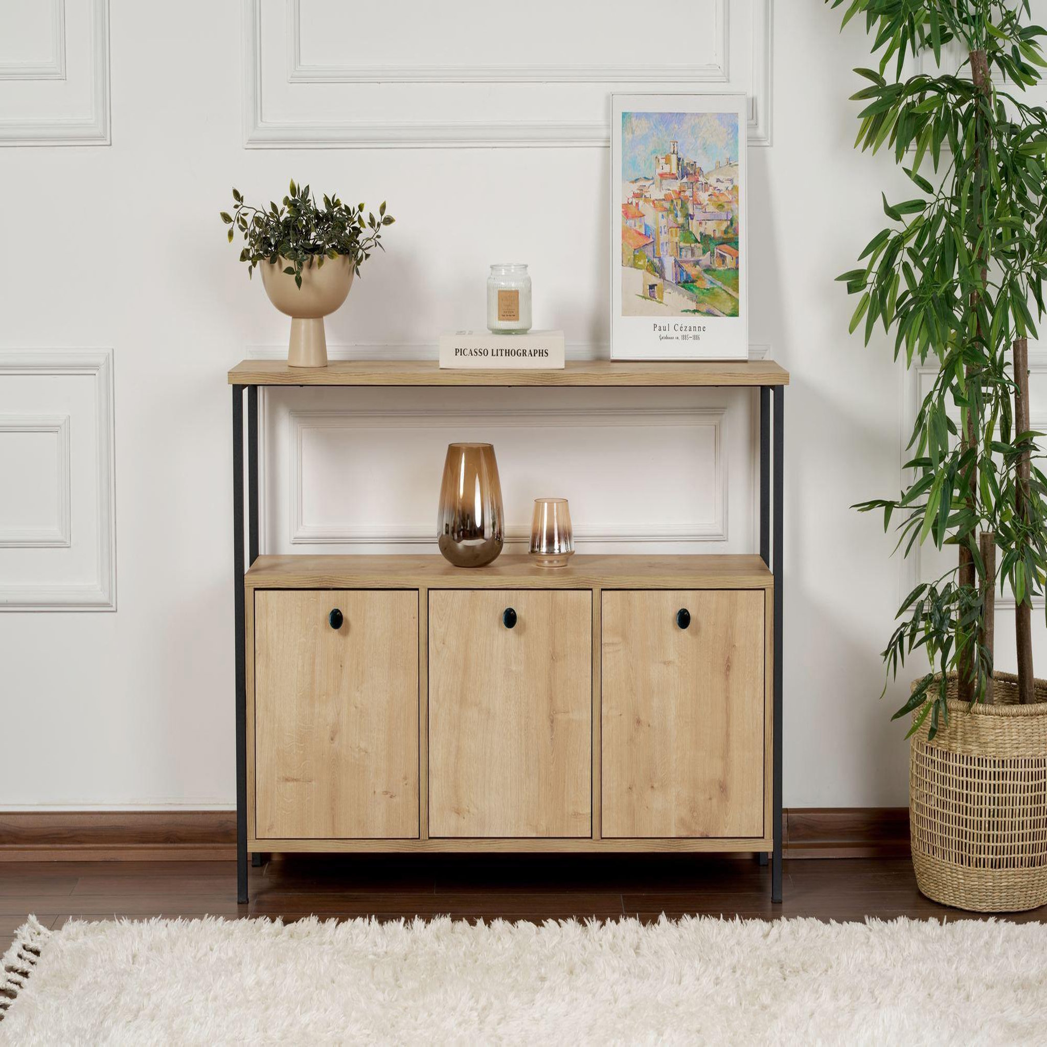 Voir la diapositive 2 : Habitat et Jardin Buffet en bois  solace  - 120 x 30 x 77 cm - beige