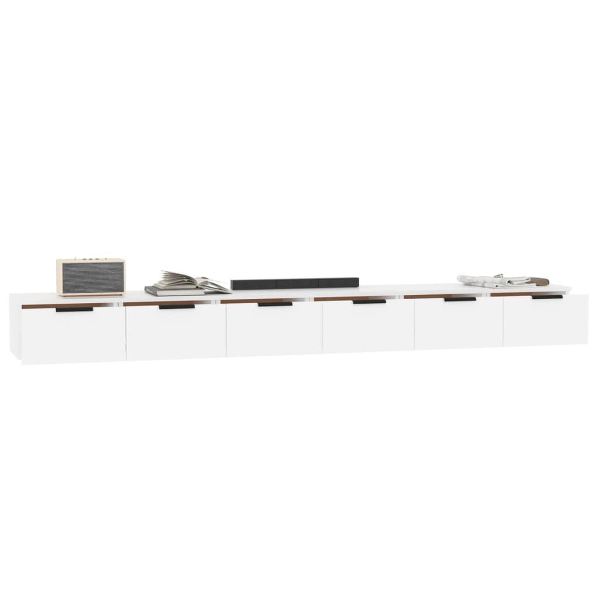 Voir la diapositive 4 : VIDAXL Armoires murales 2 pcs blanc 102x30x20 cm bois d'ingenierie