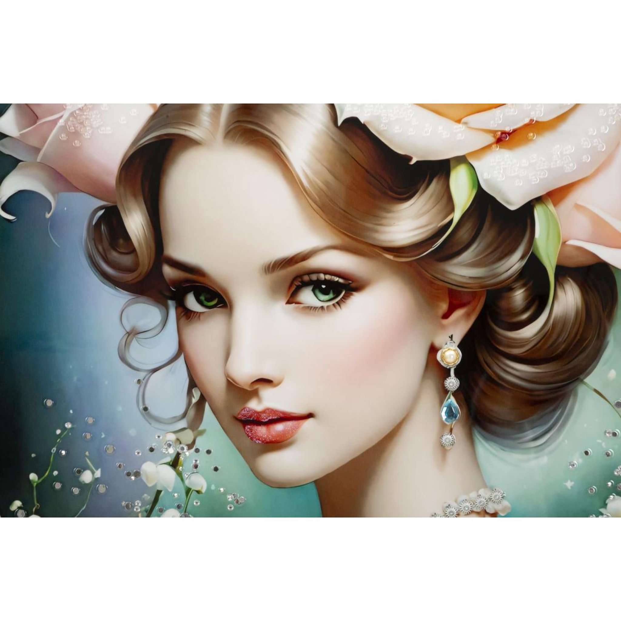 Voir la diapositive 2 : Paris Prix Tableau peinture  fantasy ii  72x102cm multicolore