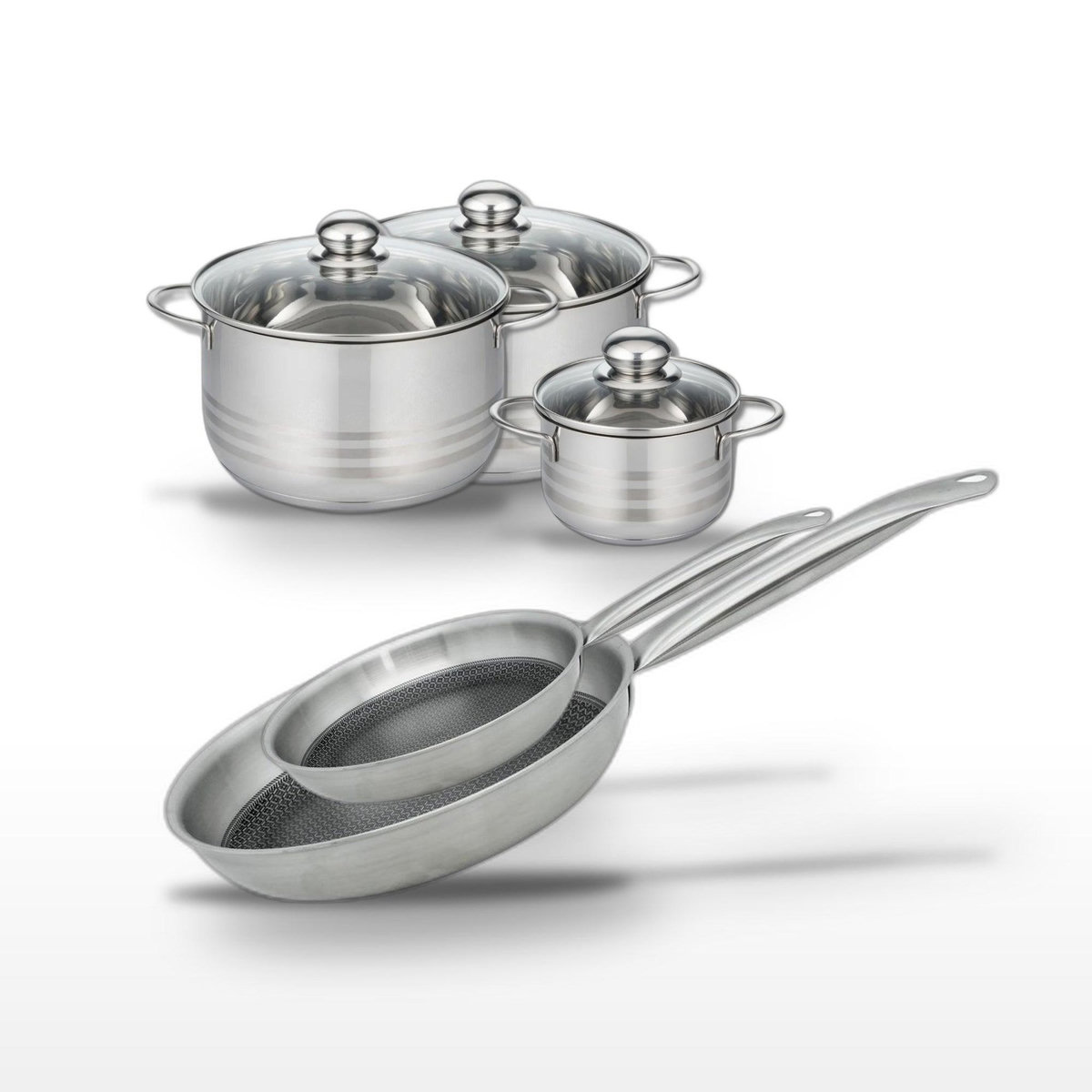 ELO Lot Poêles 24/28cm & Faitouts 14/20/24cm Elo Relief Solution