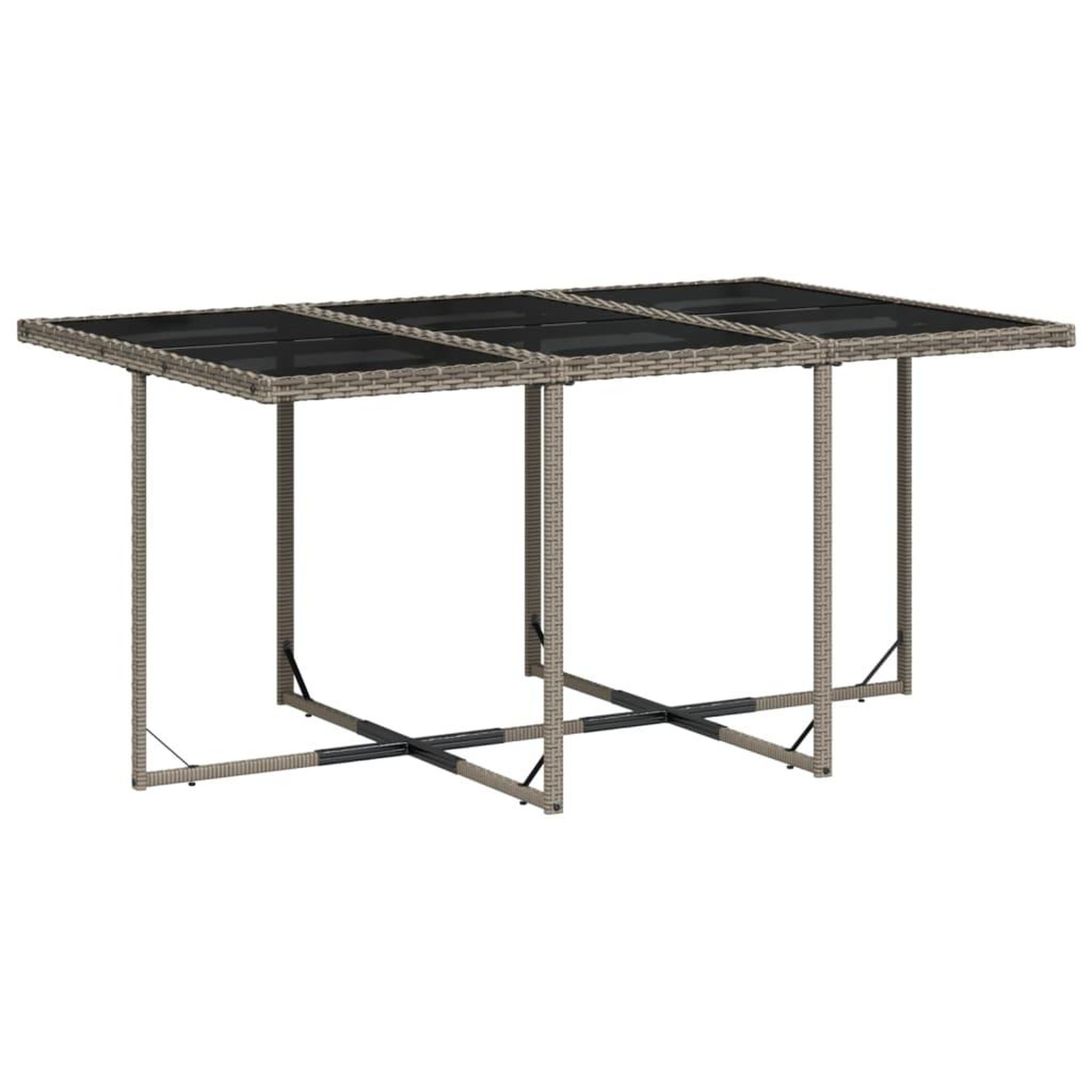 Voir la diapositive 3 : VIDAXL Ensemble a manger de jardin 11pcs avec coussins gris poly rotin