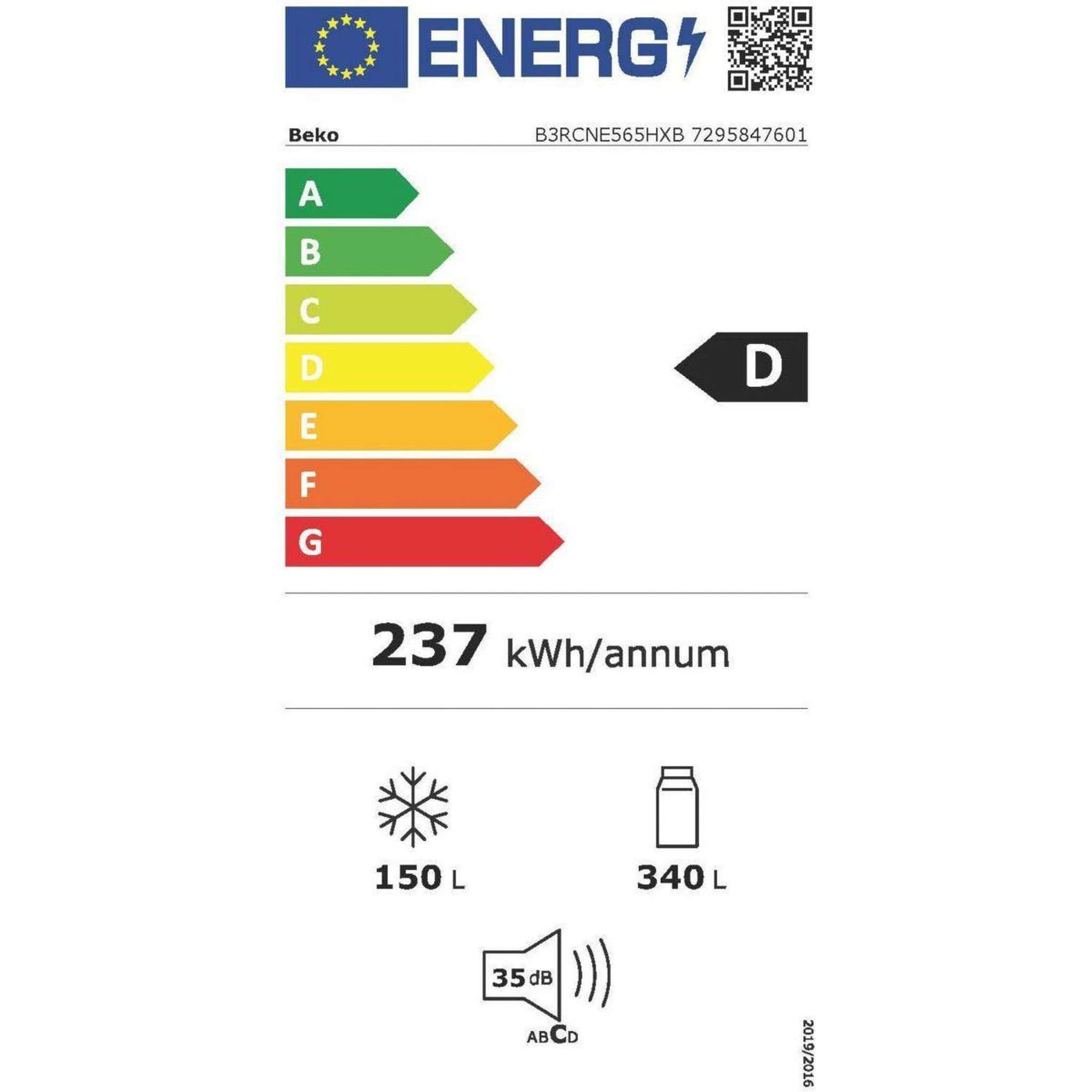 Voir la diapositive 6 : Beko Réfrigérateur combiné b3rcne565hxb