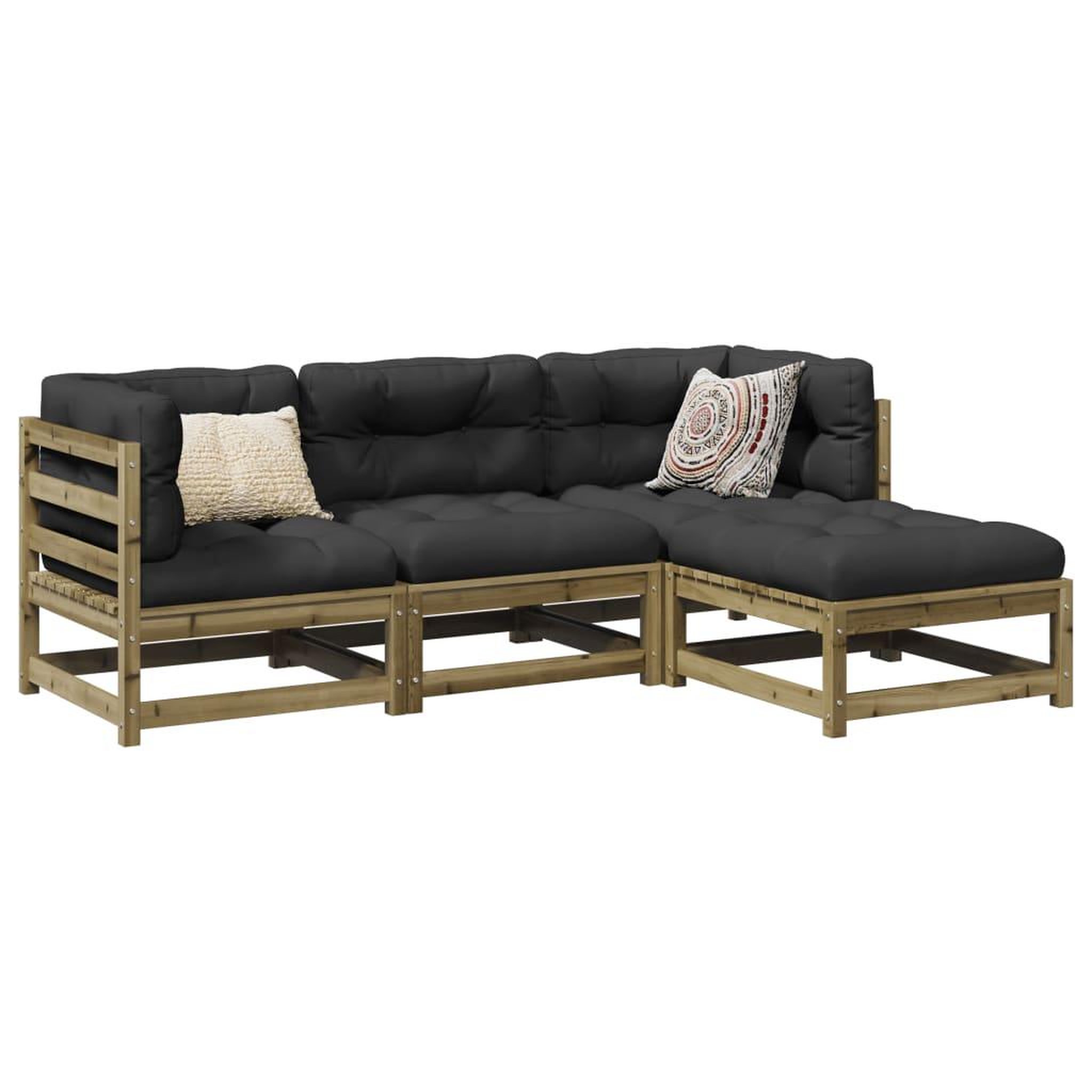 VIDAXL Salon de jardin 4 pcs bois de pin impregne