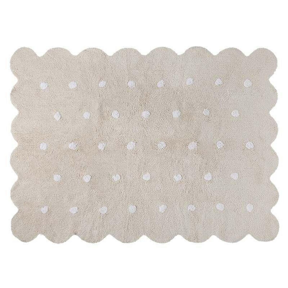 Lorena Canals Tapis coton forme biscuit - beige - 120 x 160
