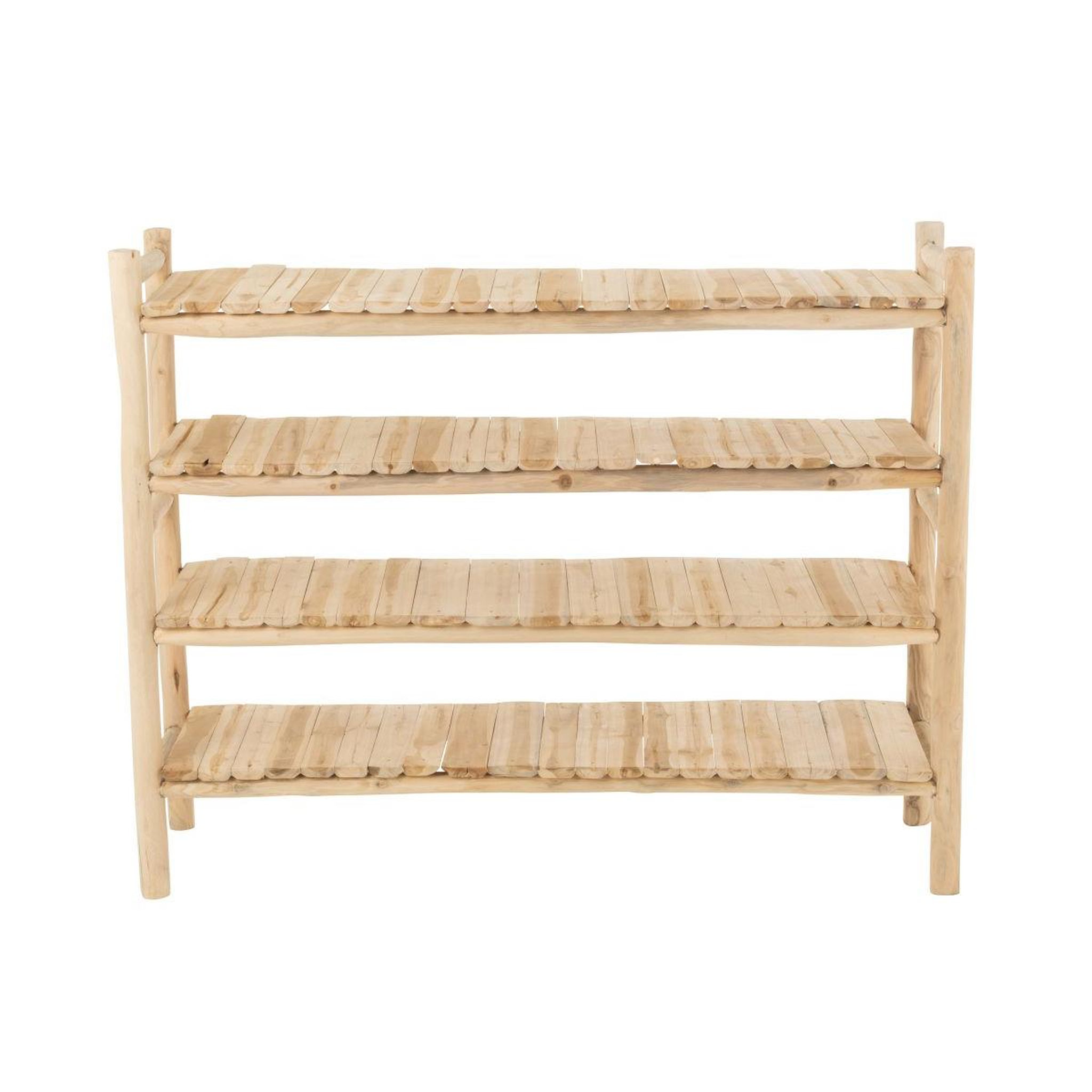 Voir la diapositive 2 : J-LINE Étagère 4 niveaux en teck  latonya  140cm naturel