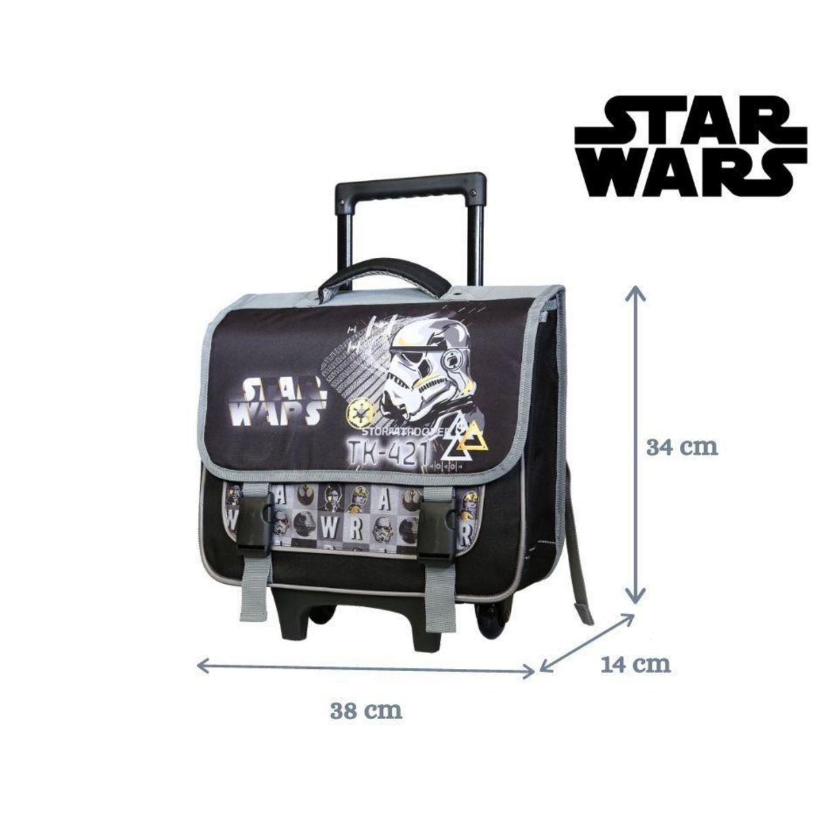 Bagtrotter BAGTROTTER Cartable à roulettes 38 cm Disney Star Wars Noir