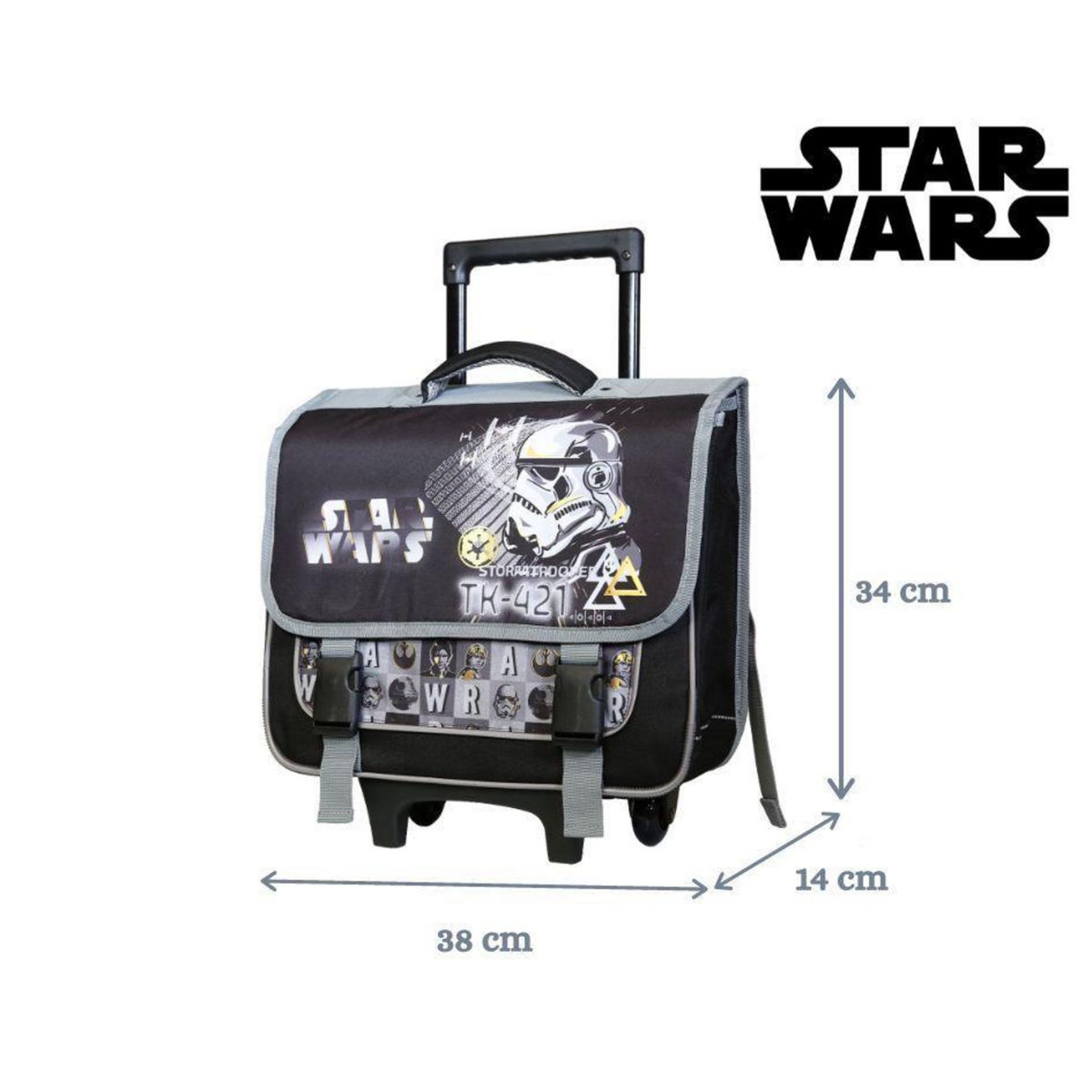 Bagtrotter BAGTROTTER Cartable à roulettes 38 cm Disney Star Wars Noir