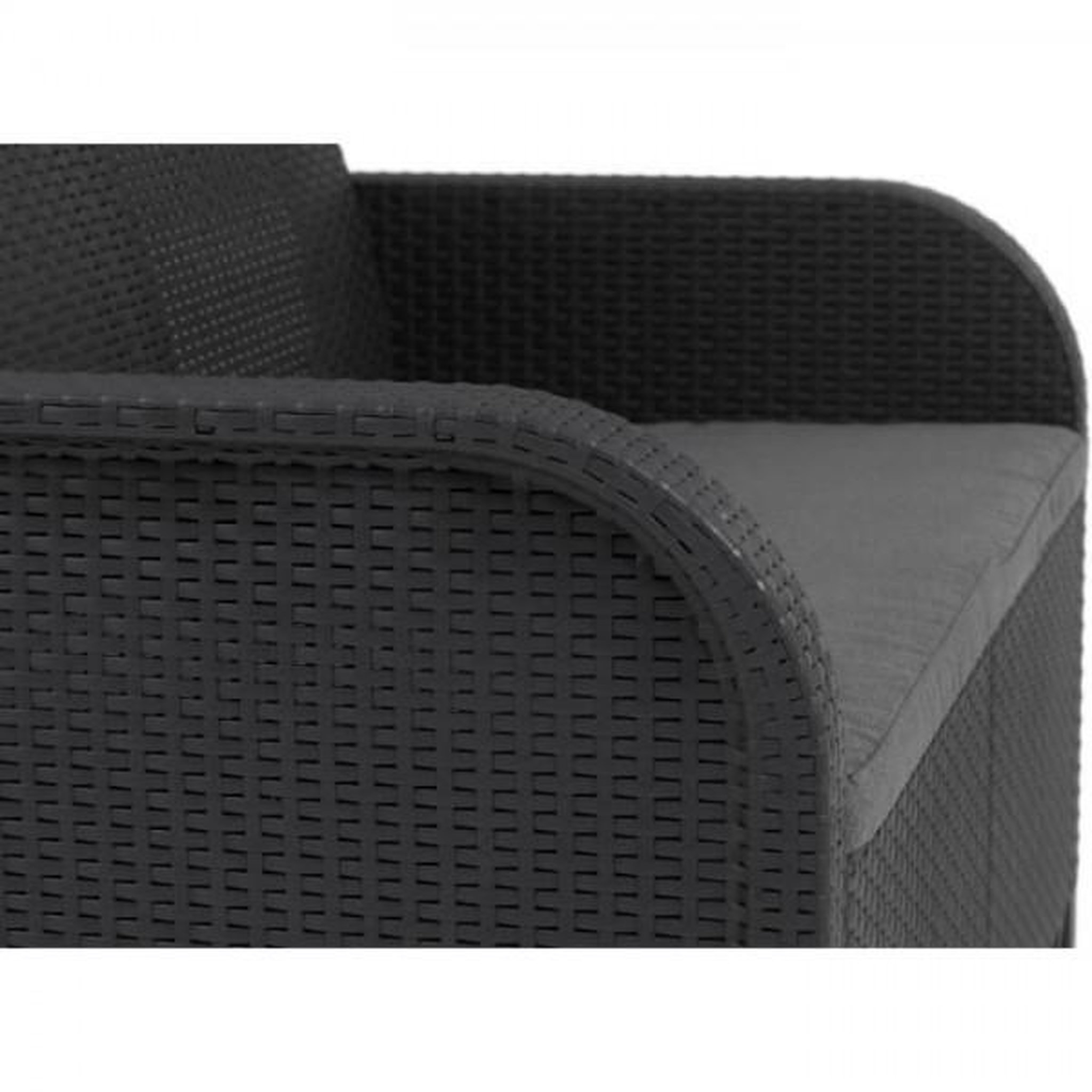 Voir la diapositive 4 : ALLIBERT by KETER Banquette de jardin - Allibert by KETER - SanRemo - en résine imitation rotin tressé - Gris graphite